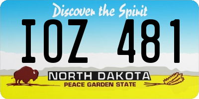 ND license plate IOZ481
