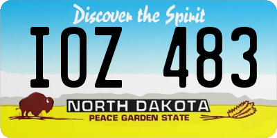ND license plate IOZ483