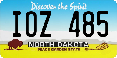 ND license plate IOZ485