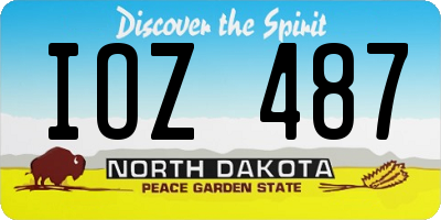 ND license plate IOZ487