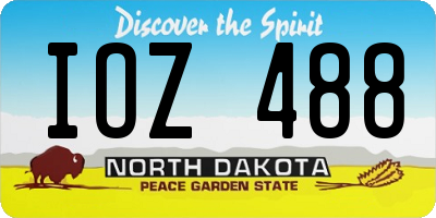 ND license plate IOZ488