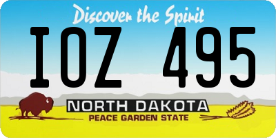 ND license plate IOZ495