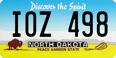 ND license plate IOZ498