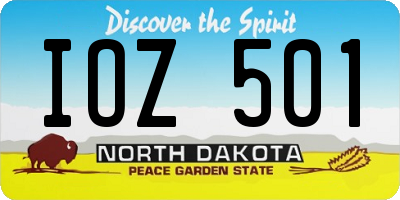 ND license plate IOZ501
