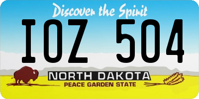 ND license plate IOZ504