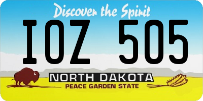 ND license plate IOZ505