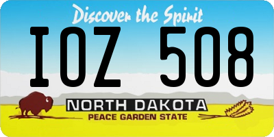 ND license plate IOZ508