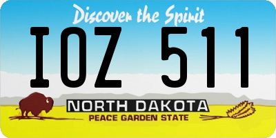 ND license plate IOZ511