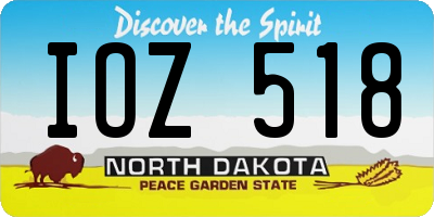 ND license plate IOZ518