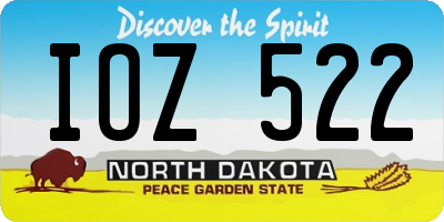 ND license plate IOZ522
