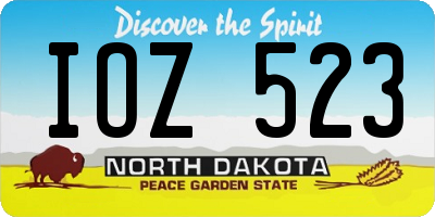 ND license plate IOZ523
