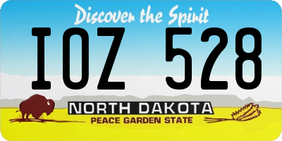 ND license plate IOZ528