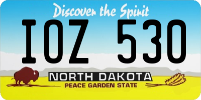 ND license plate IOZ530