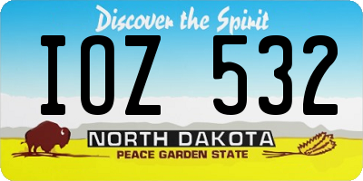 ND license plate IOZ532