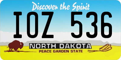 ND license plate IOZ536