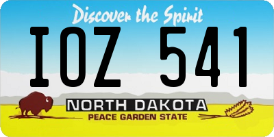 ND license plate IOZ541