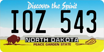 ND license plate IOZ543