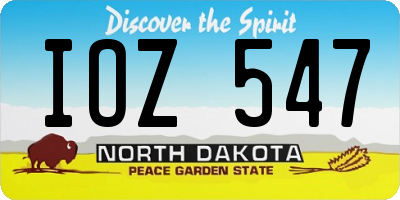 ND license plate IOZ547