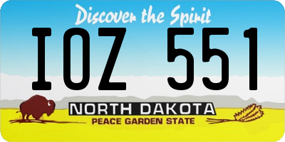 ND license plate IOZ551