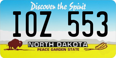 ND license plate IOZ553