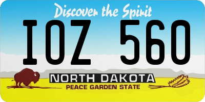 ND license plate IOZ560