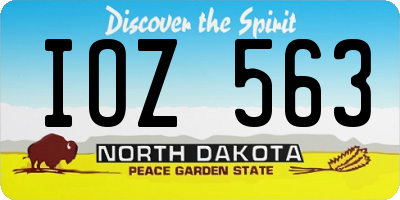 ND license plate IOZ563