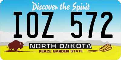 ND license plate IOZ572