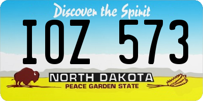 ND license plate IOZ573