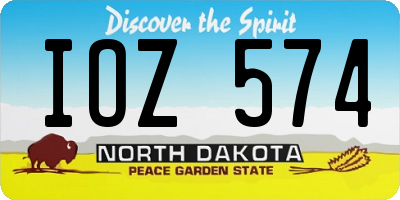 ND license plate IOZ574