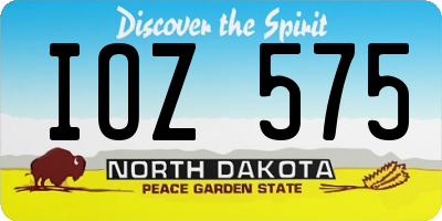 ND license plate IOZ575