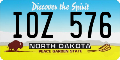 ND license plate IOZ576