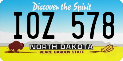 ND license plate IOZ578
