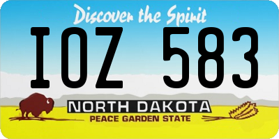 ND license plate IOZ583