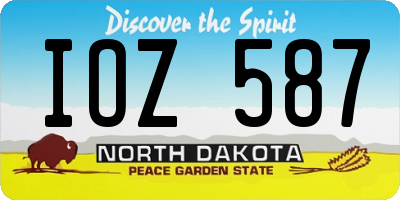 ND license plate IOZ587