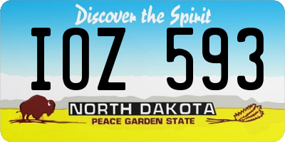 ND license plate IOZ593
