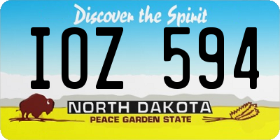 ND license plate IOZ594