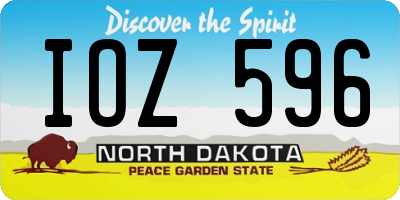 ND license plate IOZ596