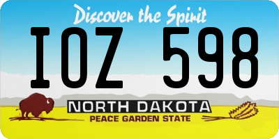 ND license plate IOZ598