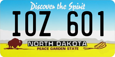 ND license plate IOZ601