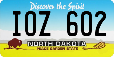ND license plate IOZ602