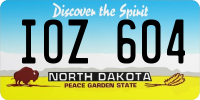 ND license plate IOZ604