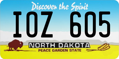 ND license plate IOZ605