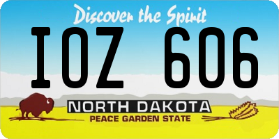 ND license plate IOZ606