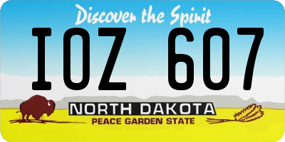 ND license plate IOZ607