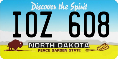 ND license plate IOZ608