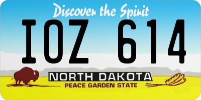 ND license plate IOZ614