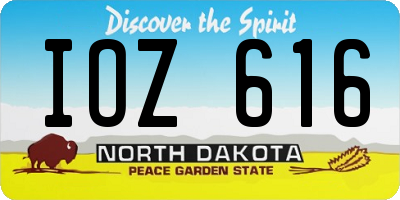 ND license plate IOZ616