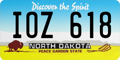 ND license plate IOZ618