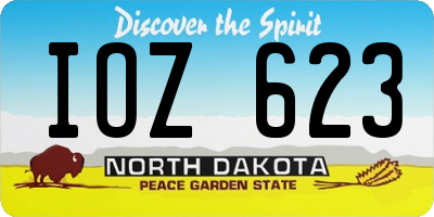 ND license plate IOZ623