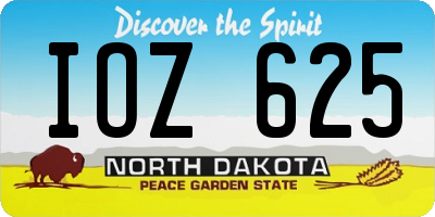 ND license plate IOZ625